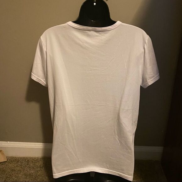 FENDAS White Shirt Studded Sides Crew Neck Tee - Picture 2 of 8